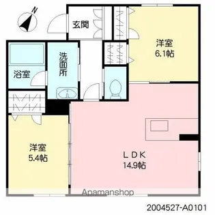 シャーメゾン三川【101号室】の間取り