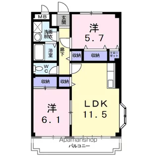 アイランドヒルズ【3階】の間取り