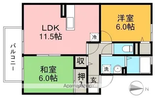 シャンポール Ⅱ【2階】の間取り
