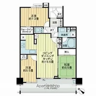 ライオンズ稲毛マスターマークス【14階】の間取り