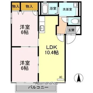 バリュージュ馬木 B棟【2階】の間取り