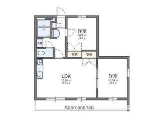 レオパレスヴィラ千塚【1階】の間取り