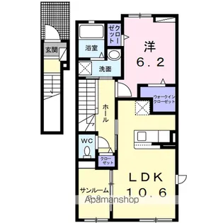 プランタン安曇野Ⅱ【201号室】の間取り
