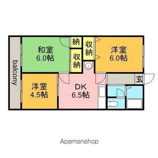 シティハイム ジュネス【1階】の間取り