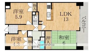 ローレルコート天理前栽【4階】の間取り