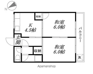 ワニコーポ【2-C号室】の間取り