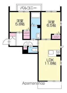 ベレオ庄町【201号室】の間取り