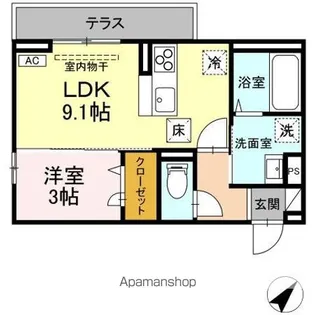 レスア柏崎I【1階】の間取り