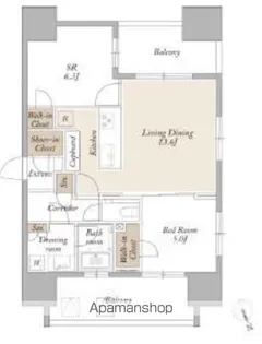 LIGHT TERRACE 新宿御苑【5階】の間取り