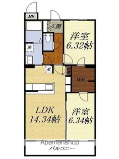 グランストーク富丘【4階】の間取り