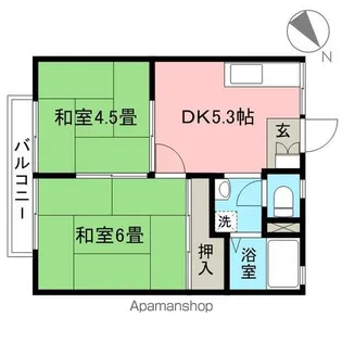 けやきハイツ【2階】の間取り
