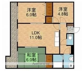 東京都武蔵村山市残堀1丁目【マンション】の間取り