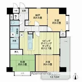 中央マンション名駅【6階】の間取り