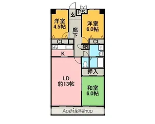 ガーデンプラザファミール富田【12階】の間取り