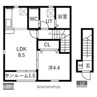 ソレイユマーレⅡ【205号室】の間取り