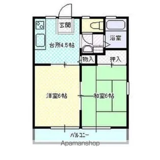 サンシティ山岸【102号室】の間取り