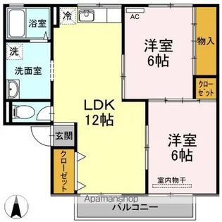 岡山県岡山市北区谷万成1丁目【アパート】の間取り