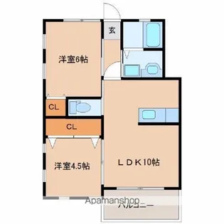 フォーチュンヴィラ【1階】の間取り