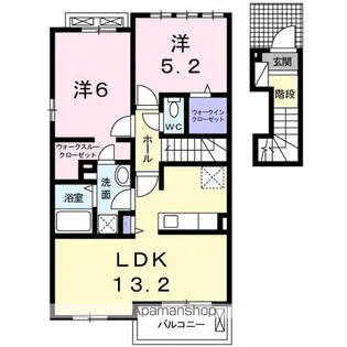 フローリッシュB【2階】の間取り