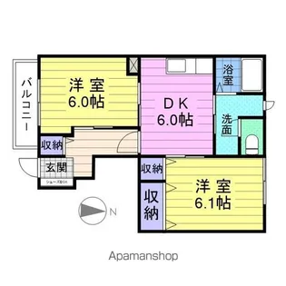 フォルモーント郷古Ⅲ【102号室】の間取り