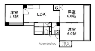 カーサ三輪【4階】の間取り