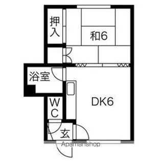 高田ハイツ【6(物置)号室】の間取り