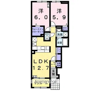 アルバーノ本今【1階】の間取り
