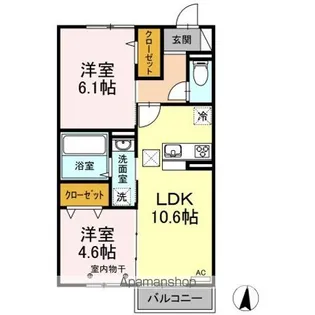 パークフラッツ多賀城【1階】の間取り