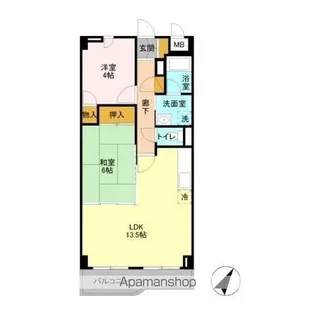 千葉県千葉市稲毛区小中台町【マンション】の間取り