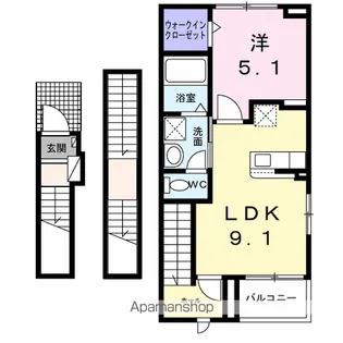 ジャン ノーブル M【3階】の間取り