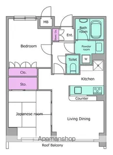 レジディア文京音羽【7階】の間取り