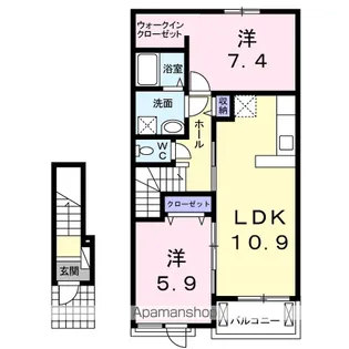 グラント ジェルメ弐番館【2階】の間取り