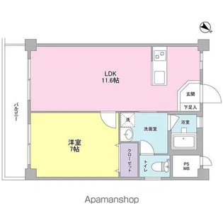 トラフィコ横浜【1階】の間取り