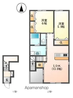サンフォレスト シーダ【205号室】の間取り
