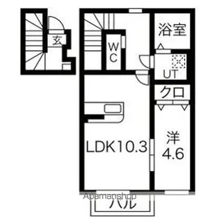 HONU清水町イースト【2階】の間取り