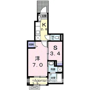 カーサカメリアⅩ【103号室】の間取り