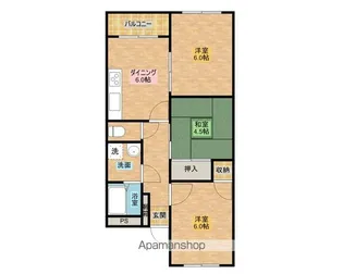 グリーンハイツ三野平【2-A号室】の間取り