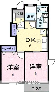 エスポアール桂川 壱番館【1階】の間取り