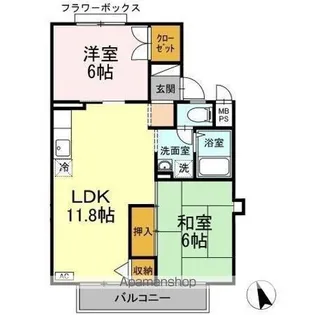 シャルム愛宕【2階】の間取り