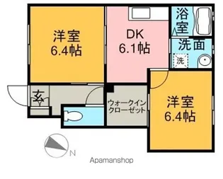 タウン表参道 A・B・C・D棟【A102号室】の間取り