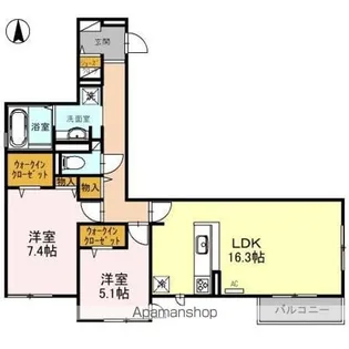 グランドール清水【2階】の間取り