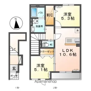 SOLDIASⅡ(ソルディアス ツー)【2階】の間取り