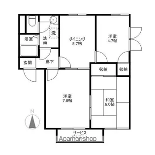 フェリスコートM【2階】の間取り
