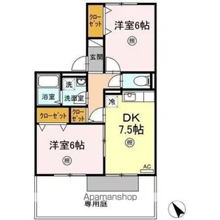 アイルサイド【1階】の間取り