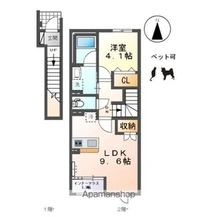 コンフォール門間B【2階】の間取り