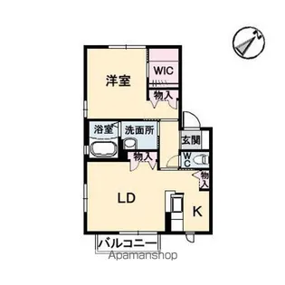 シャーメゾン洛陽 A棟【2階】の間取り