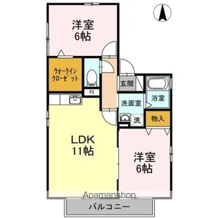 プレストンズ参番館【2階】の間取り