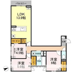 セレスティア清水【3階】の間取り
