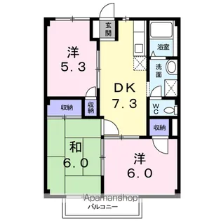 ハイツまるなか【2階】の間取り