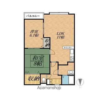 北海道河東郡音更町宝来西町南1丁目【マンション】の間取り